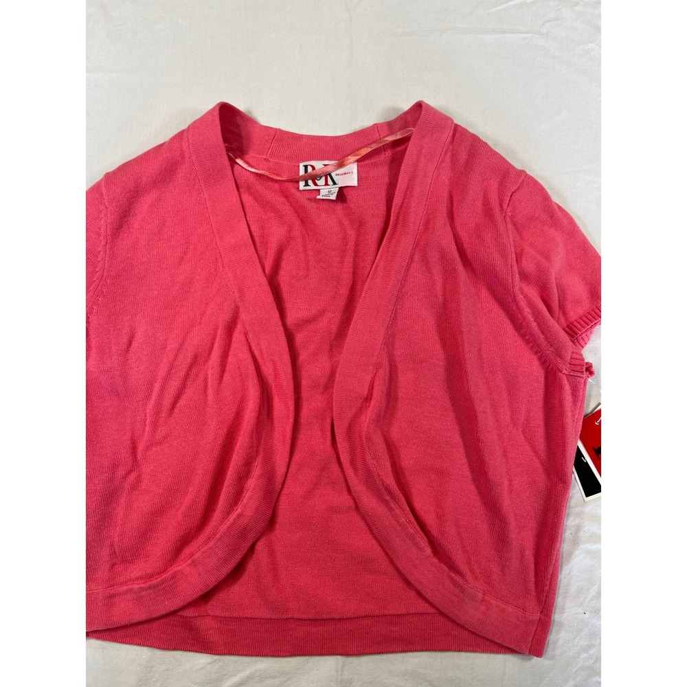 NEW R&K Originals Shrug Crop Sweater Womens Coral Pink 12 NWT